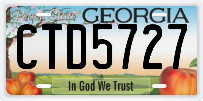 GA license plate CTD5727