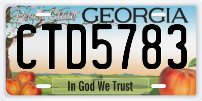 GA license plate CTD5783