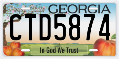 GA license plate CTD5874