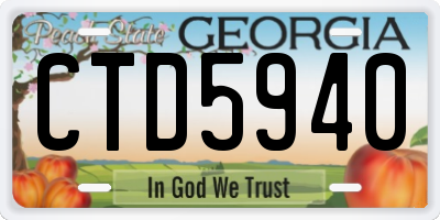 GA license plate CTD5940