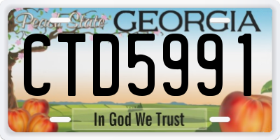 GA license plate CTD5991