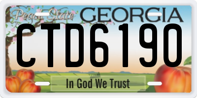 GA license plate CTD6190