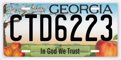 GA license plate CTD6223