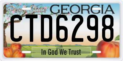 GA license plate CTD6298