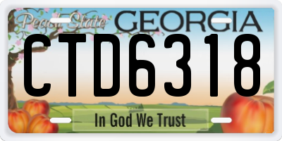 GA license plate CTD6318