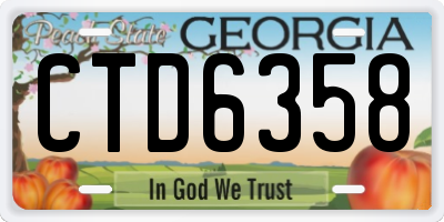 GA license plate CTD6358