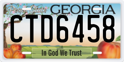 GA license plate CTD6458