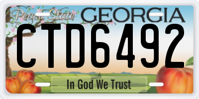 GA license plate CTD6492