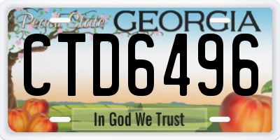 GA license plate CTD6496
