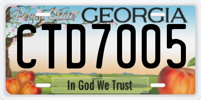 GA license plate CTD7005