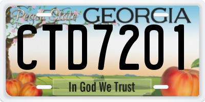 GA license plate CTD7201