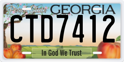 GA license plate CTD7412