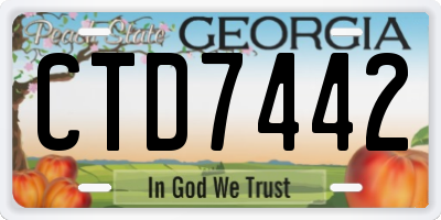 GA license plate CTD7442