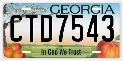 GA license plate CTD7543