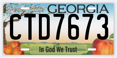 GA license plate CTD7673