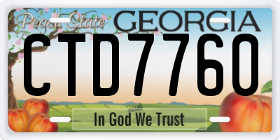 GA license plate CTD7760