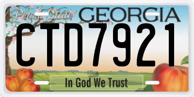 GA license plate CTD7921