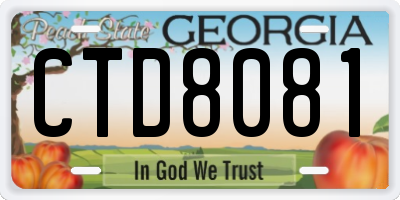 GA license plate CTD8081