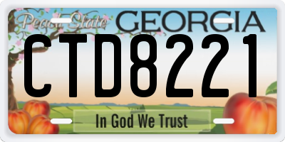 GA license plate CTD8221