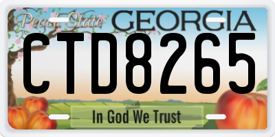 GA license plate CTD8265