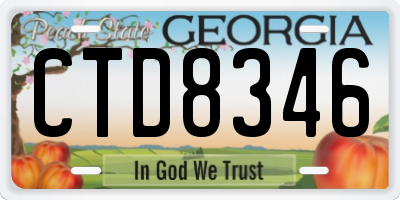 GA license plate CTD8346