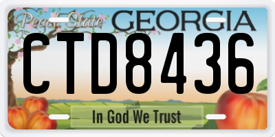 GA license plate CTD8436