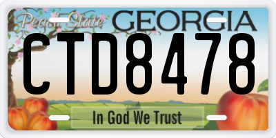 GA license plate CTD8478