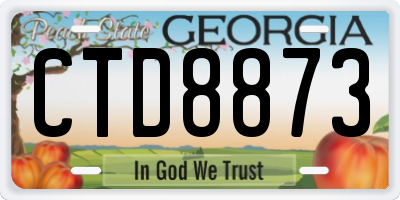GA license plate CTD8873