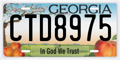 GA license plate CTD8975