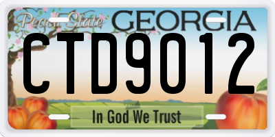 GA license plate CTD9012