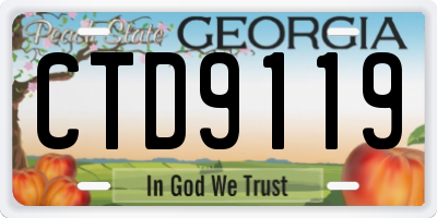 GA license plate CTD9119