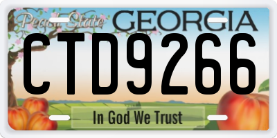 GA license plate CTD9266
