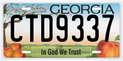 GA license plate CTD9337