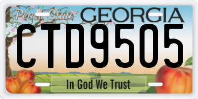 GA license plate CTD9505