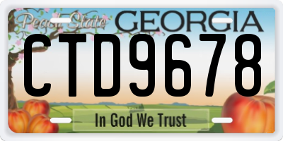 GA license plate CTD9678