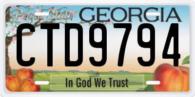 GA license plate CTD9794