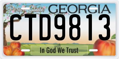 GA license plate CTD9813