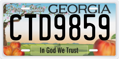 GA license plate CTD9859