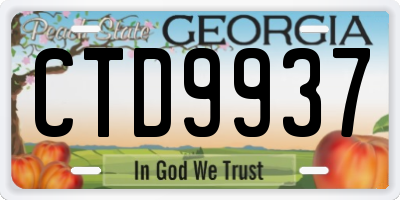 GA license plate CTD9937