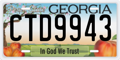 GA license plate CTD9943