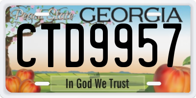 GA license plate CTD9957