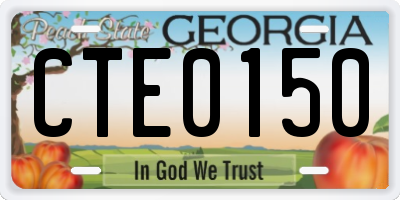 GA license plate CTE0150