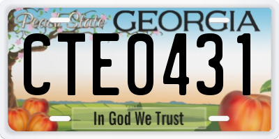 GA license plate CTE0431