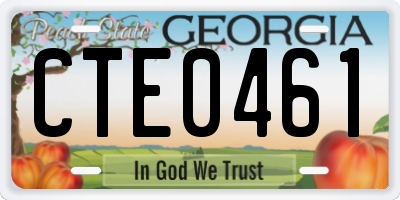 GA license plate CTE0461
