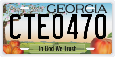 GA license plate CTE0470