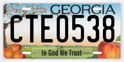 GA license plate CTE0538