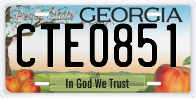 GA license plate CTE0851