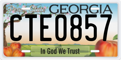 GA license plate CTE0857