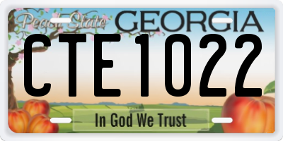 GA license plate CTE1022