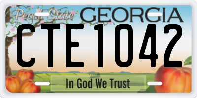 GA license plate CTE1042